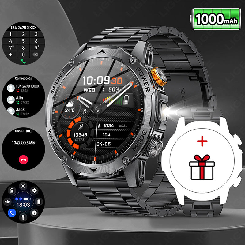 ⌚ 50% RABATT! 🏆 Smart Bluetooth Sportuhr – 1000mAh Akku, Fitness-Tracking & wasserdicht – Herzfrequenz, Schritte & Schlaf – Kompatibel mit iOS/Android 💪