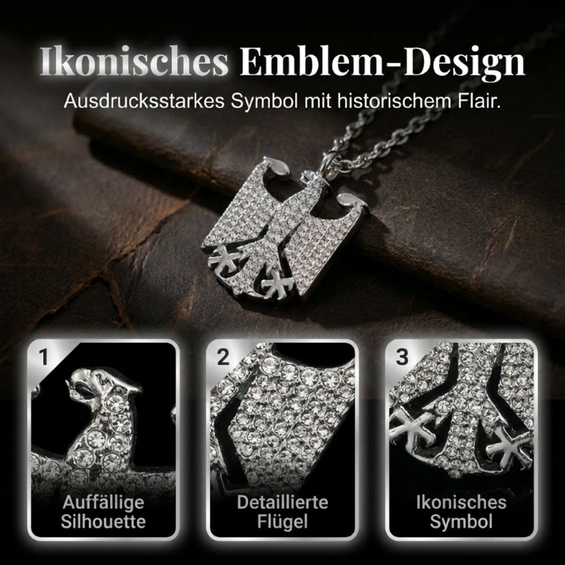 🦅Halskette mit Bundesadler-Emblem – 50% RABATT! Trage deine Verbundenheit mit Stolz – edles Design, hochwertig verarbeitet. 🔥✨