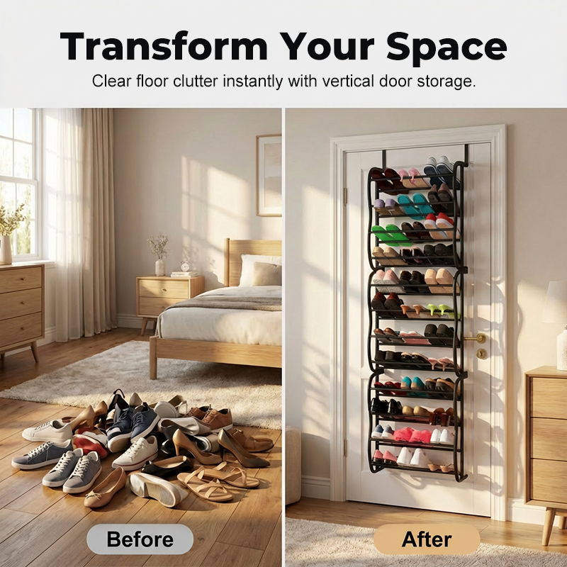 🏠Multifunktionaler Türhänger Schuh Organizer, kompakter Schuhspeicher🥿👢