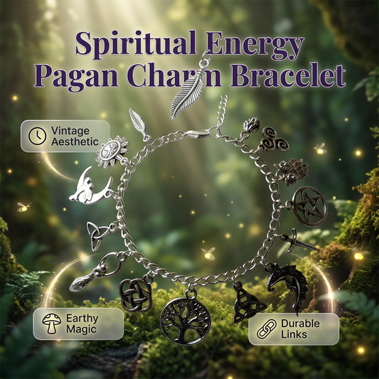 📿✨ 50% RABATT! Vintage-Armband im heidnischen Stil – Wicca-Symbol-Anhänger, Vintage-Metall, vielseitig kombinierbar für den Alltag – Spirituelle Bedeutung ✨