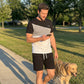 👕 2-teiliges Freizeit-Set für Herren – Color-Block T-Shirt & Shorts, atmungsaktiv, bequem & vielseitig für Alltag, Sport & Reisen 🌿