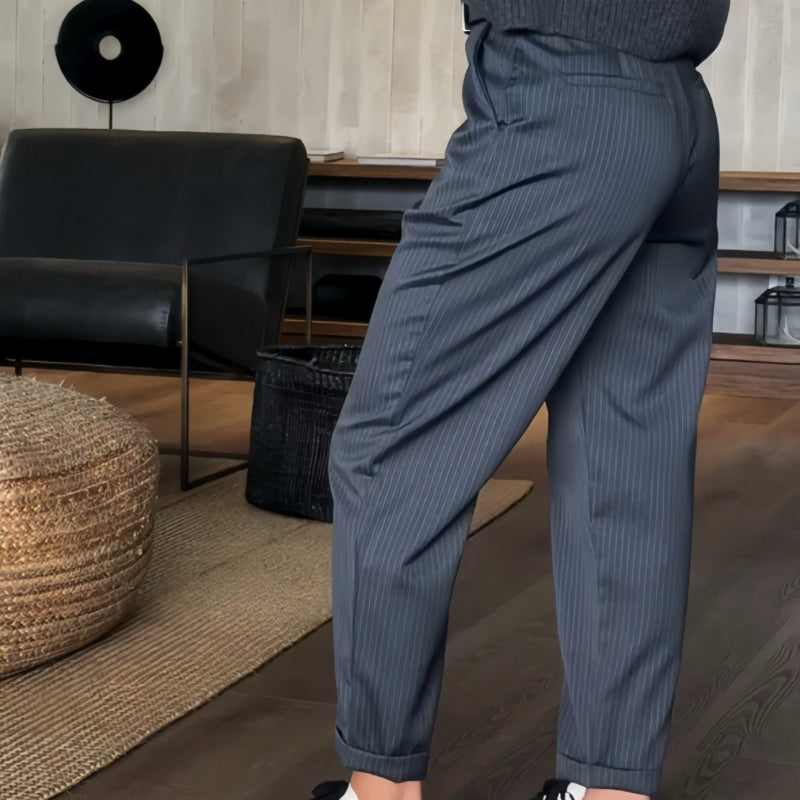 👖🔥 LETZTER TAG: 50% RABATT! Damen High-Waist Gerade Blazerhose – Lässig & vielseitig für Büro & Alltag 🖤✨