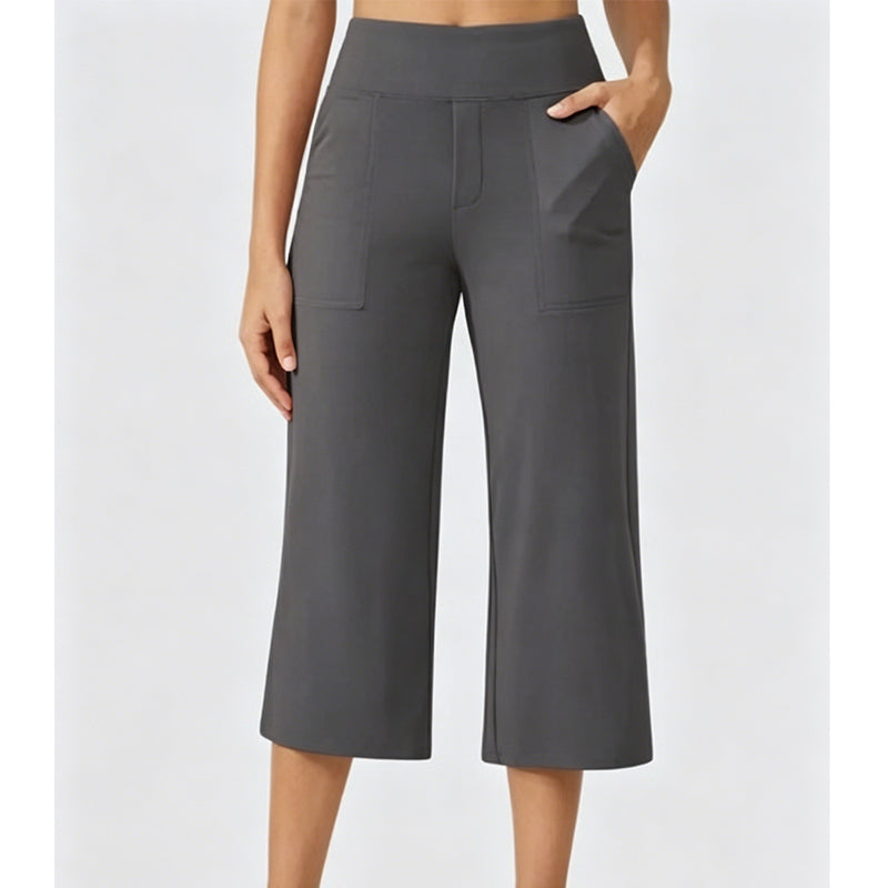 👖 50% RABATT! 🌸 Damen lässige weite Bein Caprihose – Leicht, luftig & vielseitig – Perfekt für warme Tage, Strand oder Freizeit – bequemer Begleiter mit Stil ☀️✨