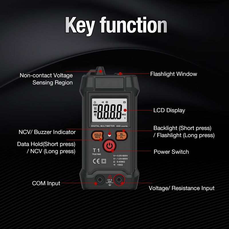 🔧 50% RABATT! ⚡ Intelligentes T1-Digitalmultimeter – Kompakt, hochpräzise & automatische Bereichswahl – Ideal für Elektriker, Hobbybastler oder den schnellen Einsatz zu Hause – sicher, zuverlässig & einfach zu bedienen 🧰✨