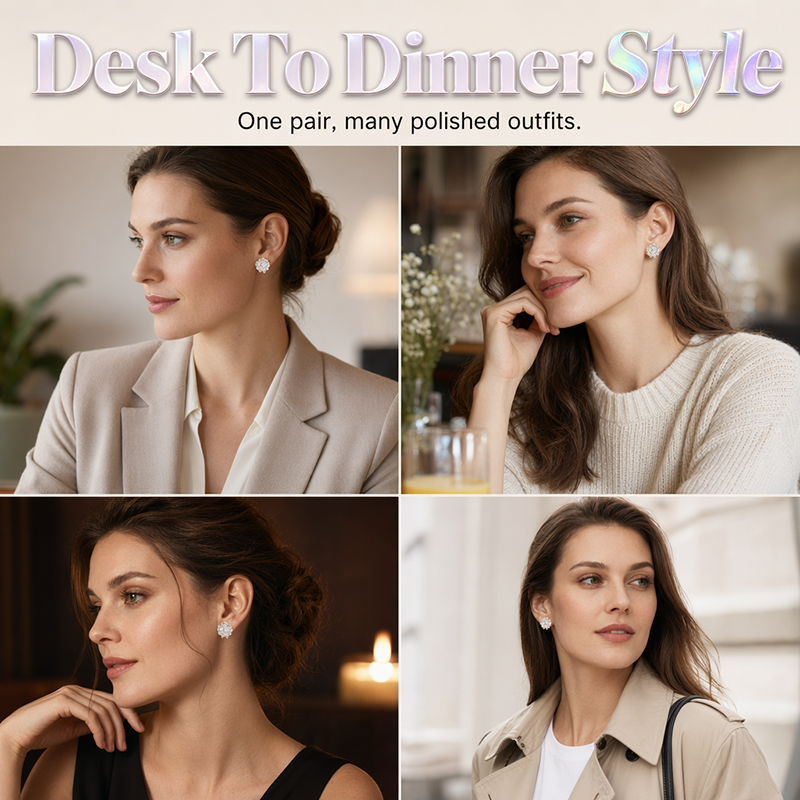 🌸💎 50% RABATT! Elegante Funkelnde Blumen-Ohrstecker – Zirkonia-Besatz, nickelfrei & zeitlos – Perfekt für Hochzeit, Abend & Alltag ✨