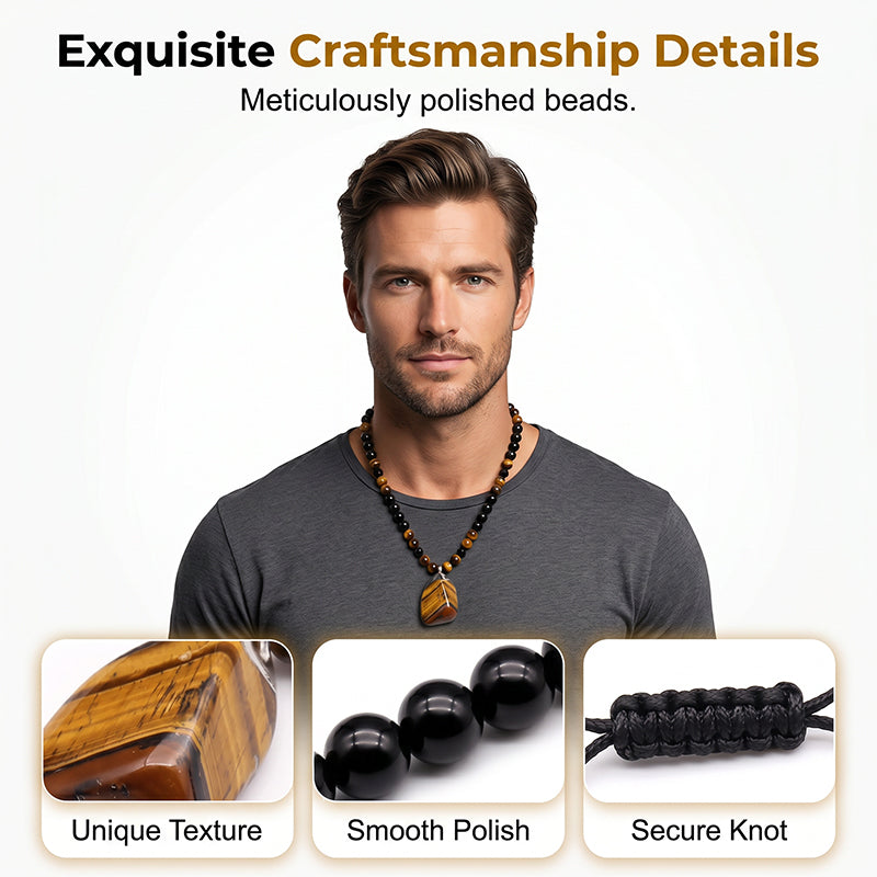 LIMITIERTER 50% RABATT! Herren Halskette mit natürlichem Tigerauge – Edler Energiestein, perfekter Alltags- und Geschenkschmuck