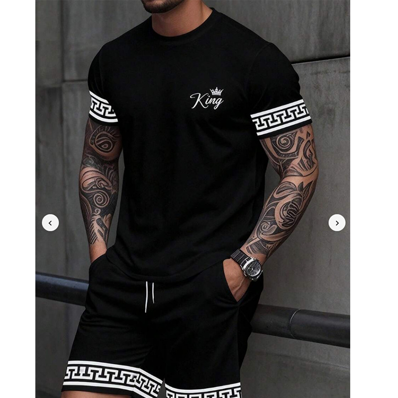 📢📢50% RABATT !! ⏰Herren Sommer 2-teiliges T-Shirt und Shorts Casual Set