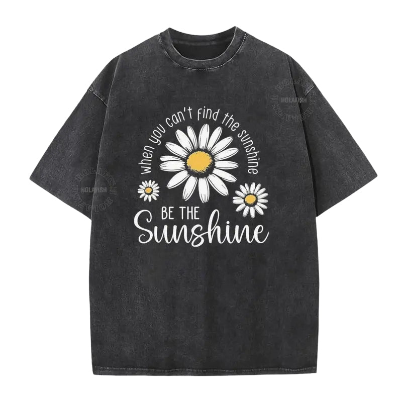 👕 LIMITIERTER 50% RABATT! Unisex Vintage-Wash T-Shirt mit Gänseblümchen-Print – Lockerer Schnitt, weicher Stoff für den Sommer
