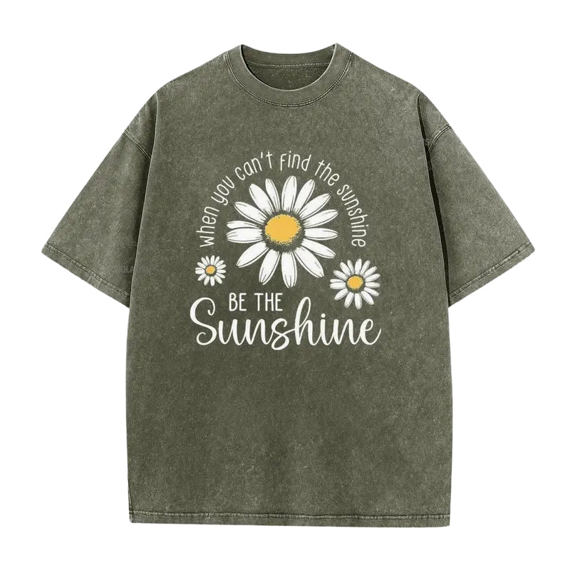 👕 LIMITIERTER 50% RABATT! Unisex Vintage-Wash T-Shirt mit Gänseblümchen-Print – Lockerer Schnitt, weicher Stoff für den Sommer