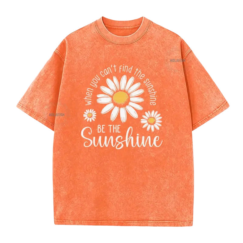👕 LIMITIERTER 50% RABATT! Unisex Vintage-Wash T-Shirt mit Gänseblümchen-Print – Lockerer Schnitt, weicher Stoff für den Sommer