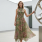 👗 Elegantes Maxi-Kleid mit Blumendruck & Neckholder – Fließender Stoff, figurschmeichelnd & Boho-Stil – Ideal für Sommer, Urlaub & warme Abende ☀️