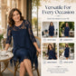 📢50% RABATT !! ⏰Spitzenkleid mit Chiffon-Überlage – Elegant, Weich & Zeitlos Feminin
