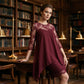 📢50% RABATT !! ⏰Spitzenkleid mit Chiffon-Überlage – Elegant, Weich & Zeitlos Feminin