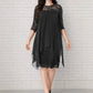 📢50% RABATT !! ⏰Spitzenkleid mit Chiffon-Überlage – Elegant, Weich & Zeitlos Feminin