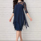 📢50% RABATT !! ⏰Spitzenkleid mit Chiffon-Überlage – Elegant, Weich & Zeitlos Feminin