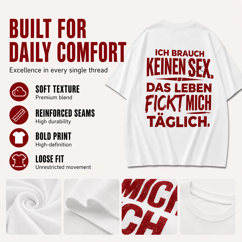 🏆Bestseller🏆Herren T-Shirt mit witzigem deutschen Spruch – Rundhals, Kurzarm & lässige Passform – Perfekt für Bierliebhaber, Partys & den alltäglichen Humor 😄