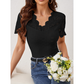📢📢50% RABATT !!⏰Damen Slim-Fit V-Ausschnitt Spitzen-Kurzarm-Top