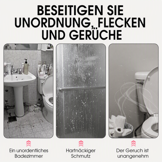🚿50 % RABATT!💞ÜBER 50.000 VERKAUFT!✨  Mehrzweck-Badezimmerreiniger-Spray – Löst Kalk- und Seifenrückstände schnell auf. Kein mühsames Schrubben – einfach aufsprühen und abwischen für streifenfreien Glanz! 🧼💨