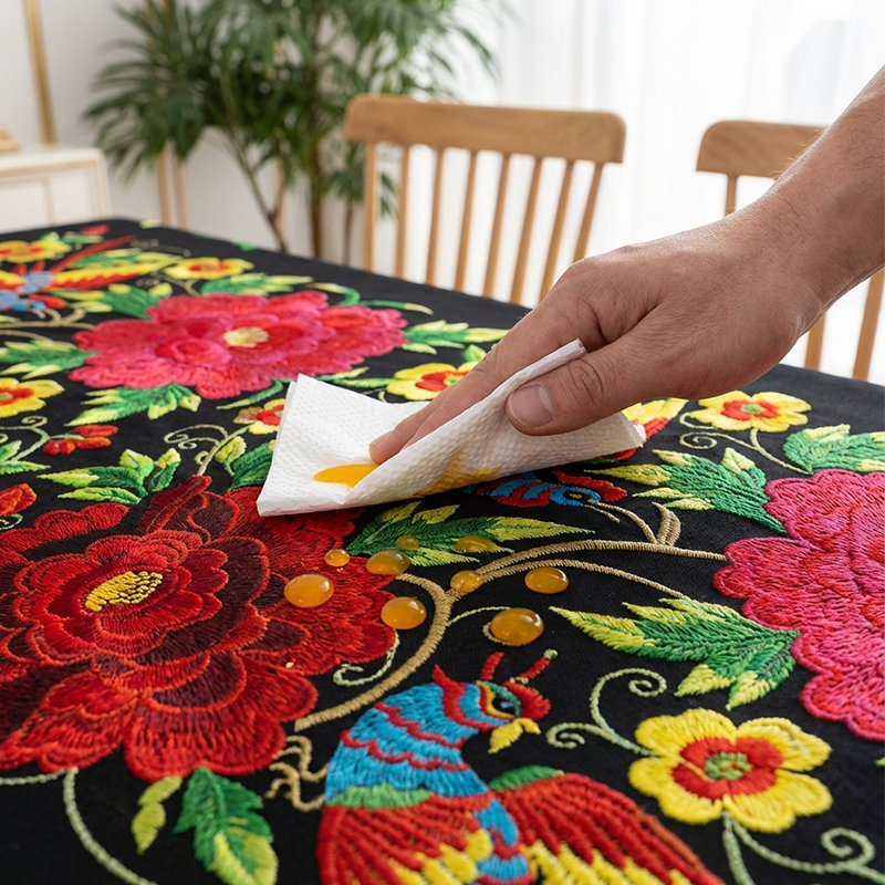 🌺 50% RABATT! 🌸 Mexikanische Tischdecke mit Blumenmuster & Wellenrand – Farbenfroh, robust & vielseitig – Perfekt für festliche Anlässe & den Alltag ✨
