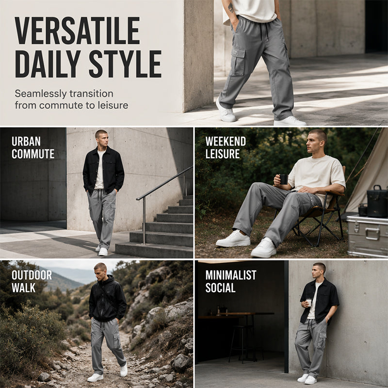 👖 50% RABATT! 🏕️ Herren Cargohose in lockerer Passform – Bequem, vielseitig & mit vielen Taschen – Ideal für Alltag, Outdoor & Freizeit ✨
