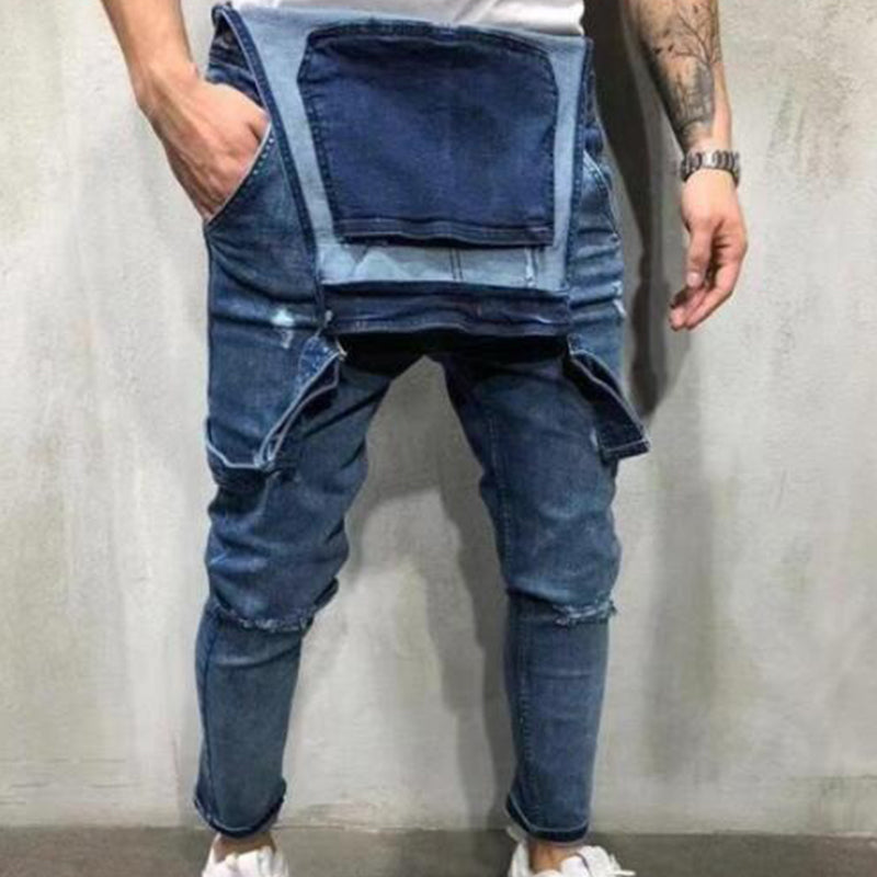 🛍️ 50 % Rabatt – Herren-Denimoverall mit Used-Optik – lässiger Schnitt, verstellbare Träger & robuster Denim – für den urbanen Alltag 👖