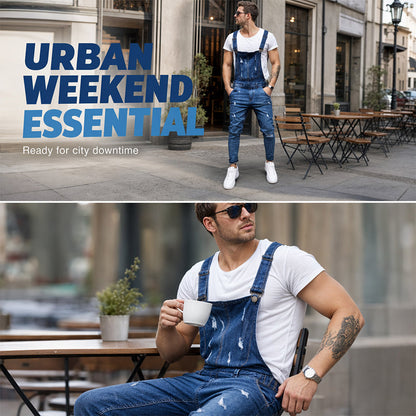 🛍️ 50 % Rabatt – Herren-Denimoverall mit Used-Optik – lässiger Schnitt, verstellbare Träger & robuster Denim – für den urbanen Alltag 👖