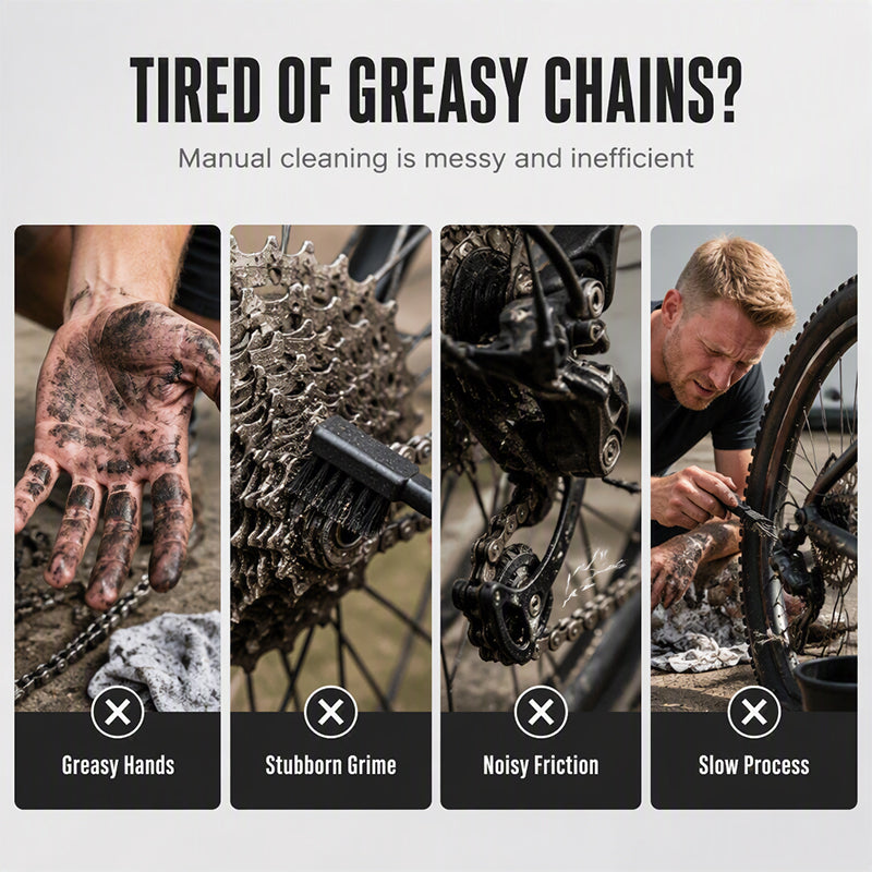 🚴 50% RABATT!🔥  Tiefenreinigung‑Kettenreiniger – 74 Bürsten, profi-sauber & schnell – Ideal für MTB, Rennrad & E-Bike 🔧