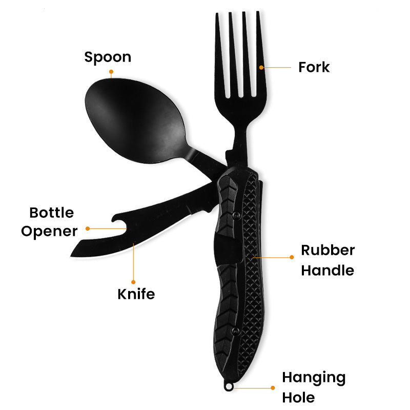 🔥 Heute -50 %! 🍴 4-in-1 faltbares Outdoor-Besteck