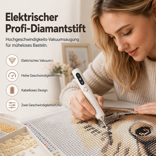 💎Limitiertes Angebot – 50% Rabatt!🖊️ Elektrischer Diamantstift, Spezialwerkzeug für Diamantmalerei und DIY-Bastelarbeiten