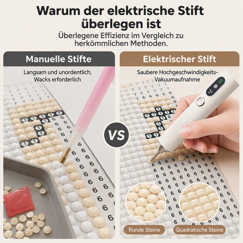 💎Limitiertes Angebot – 50% Rabatt!🖊️ Elektrischer Diamantstift, Spezialwerkzeug für Diamantmalerei und DIY-Bastelarbeiten
