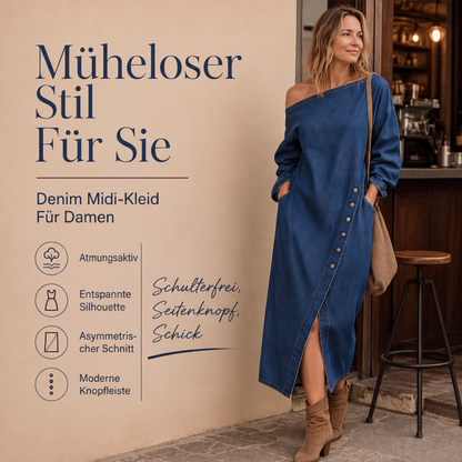 👗 50% RABATT! ✨ Jeans-Schulterfreies Kleid für Damen – Stilvoll, bequem & vielseitig – Ideal für Alltag, Freizeit & besondere Anlässe 🌸