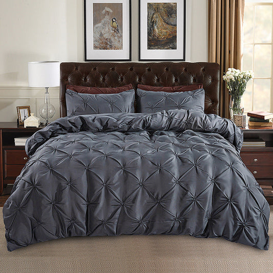 🛏️ 50% RABATT! ✨ 3-teiliges Pintuck-Bettbezug & Kissenbezüge Set – Weiche Baumwolle, Faltenfreies Design & Perfekt Für Ein Elegantes Schlafzimmer 🛌