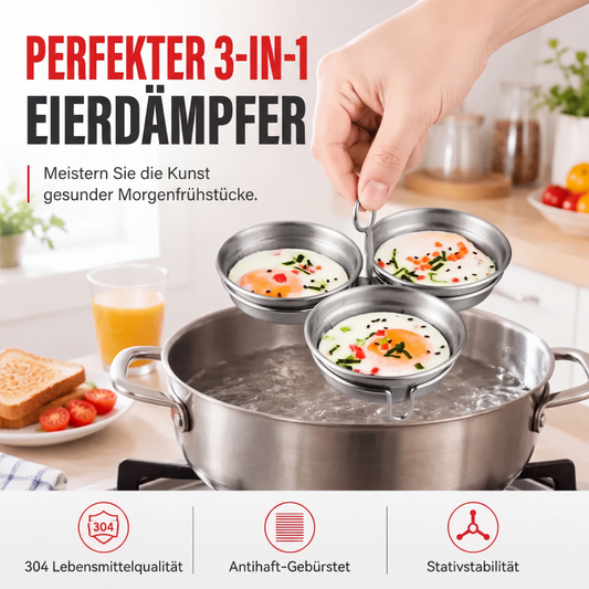 📢50% RABATT NU!! ⏰🥚 Multifunktionaler Mini-Eierkocher – Edelstahl, kocht & dämpft Eier perfekt – Ideal für schnelle & gesunde Mahlzeiten ✨