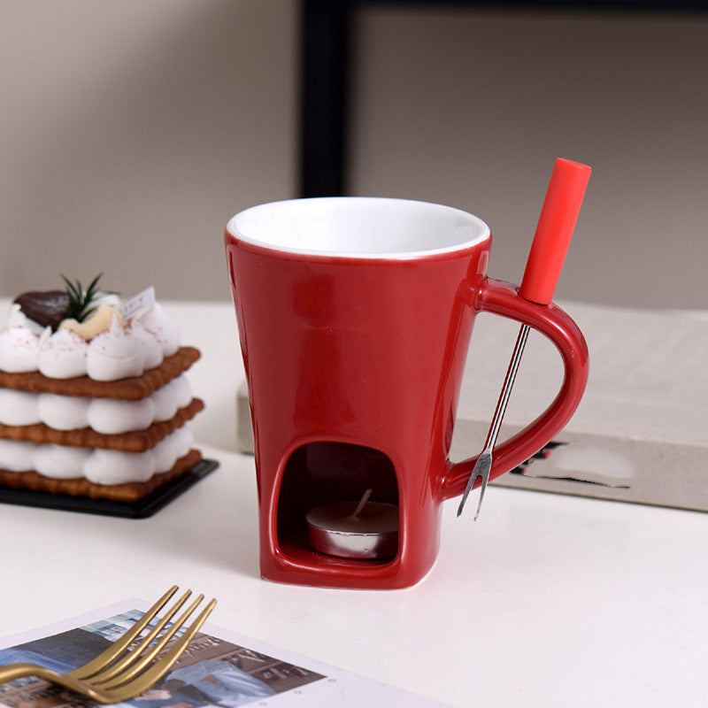 🥳2026 HEISSER DEAL🥳💞50K+ VERKAUFT! 🍫🕯️ 50% RABATT! Keramik Schoko-Fonduetasse – Teelicht-Warmhaltung, inkl. Fonduegabel. Perfekt für Dates & Weihnachten! 🎄💚