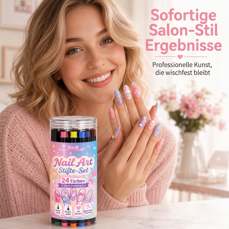 📢📢 50% RABATT !!⏰️ 24 Farben Doppelendige Nailart-Stifte Set