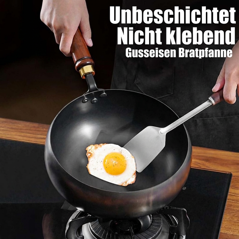 📢📢50% RABATT !!⏰Unbeschichteter dicker Eisentopf mit Deckel