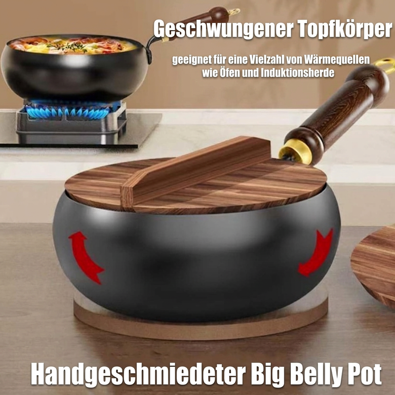 📢📢50% RABATT !!⏰Unbeschichteter dicker Eisentopf mit Deckel