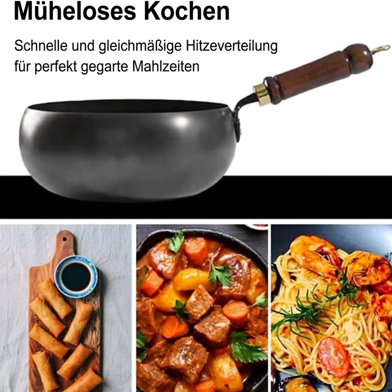 📢📢50% RABATT !!⏰Unbeschichteter dicker Eisentopf mit Deckel