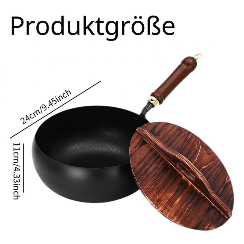 📢📢50% RABATT !!⏰Unbeschichteter dicker Eisentopf mit Deckel