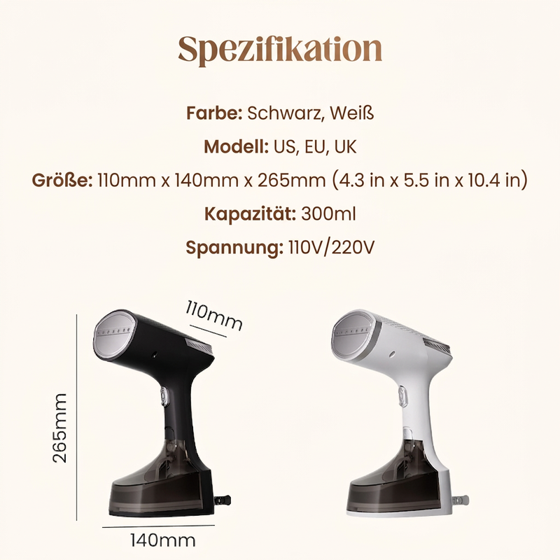 ⏳Zeitlich begrenztes Angebot⏳ Handdampfglätter für Kleidung mit 300-ml-Wassertank