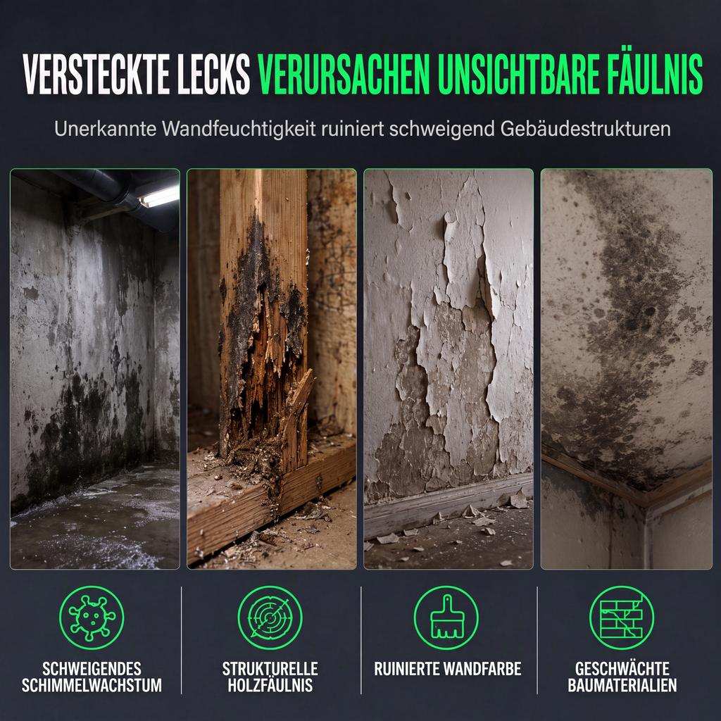 🔧50% RABATT⏰MT68 pinloses Feuchtemessgerät, prüft Feuchtigkeit & Leckagen an Wänden und Fliesen💧