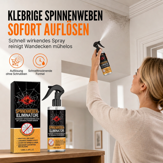 ⏰50% RABATT🕸️ Nur für kurze Zeit: 1 kaufen, 1 gratis – Spinnweben-Entferner Spray für Decken & Ecken, wandschonend