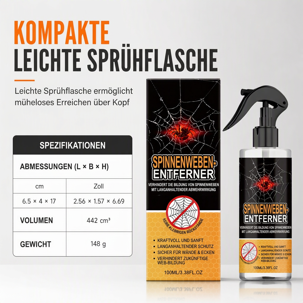 Spinnwebenentfernungsspray und Wandreiniger für Decken und Ecken im Haushalt, sichere Staubreinigung für Wände