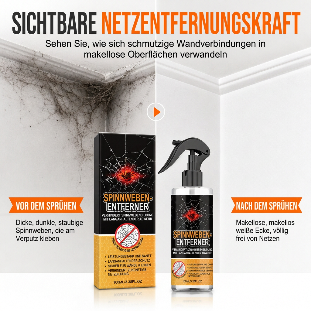 Spinnwebenentfernungsspray und Wandreiniger für Decken und Ecken im Haushalt, sichere Staubreinigung für Wände