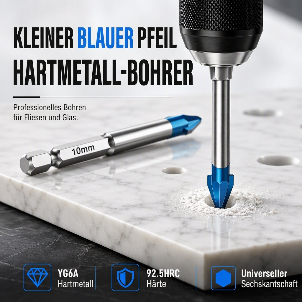 📢📢50% RABATT !!⏰Hartmetall-Exzenterbohrer mit Sechskantschaft zum Bohren von Löchern in Keramikfliesen, Glas und Beton