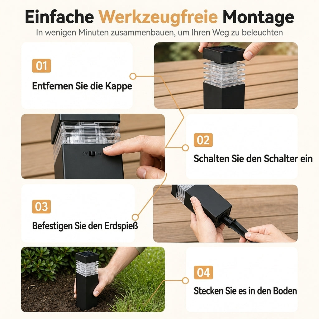 🏡 50 % Rabatt ! Solarbetriebene Deko-Leuchte für Garten & Terrasse, warmes Licht, kabellos & wetterfest