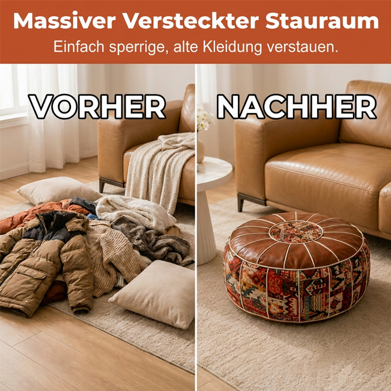 🛋️ 50% RABATT! 📦 🪑 Aufbewahrungshocker aus Kunstleder – 2-in-1 Sitzgelegenheit und Stauraum