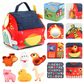 🐄 50 % RABATT! ✨ Interaktives Plüsch-Bauernhaus-Spielset – 6 Erlebnisbereiche mit Spiegel & Alphabet-Klappen, niedliche Tierhandpuppen & tragbares Aufbewahrungsdesign – Spielerisches Frühlernen für Kleinkinder 🐏
