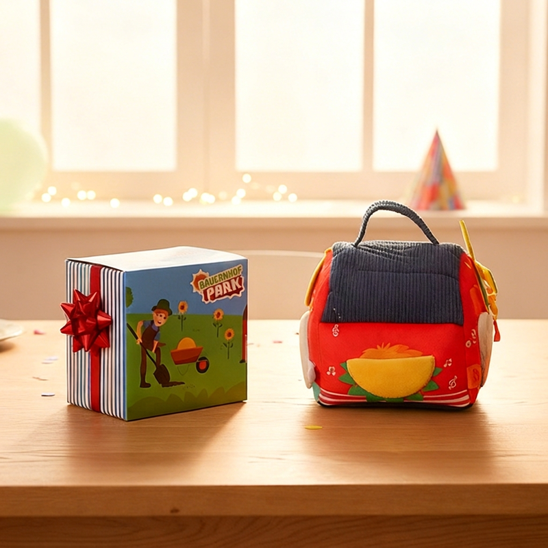 🐄 50 % RABATT! ✨ Interaktives Plüsch-Bauernhaus-Spielset – 6 Erlebnisbereiche mit Spiegel & Alphabet-Klappen, niedliche Tierhandpuppen & tragbares Aufbewahrungsdesign – Spielerisches Frühlernen für Kleinkinder 🐏