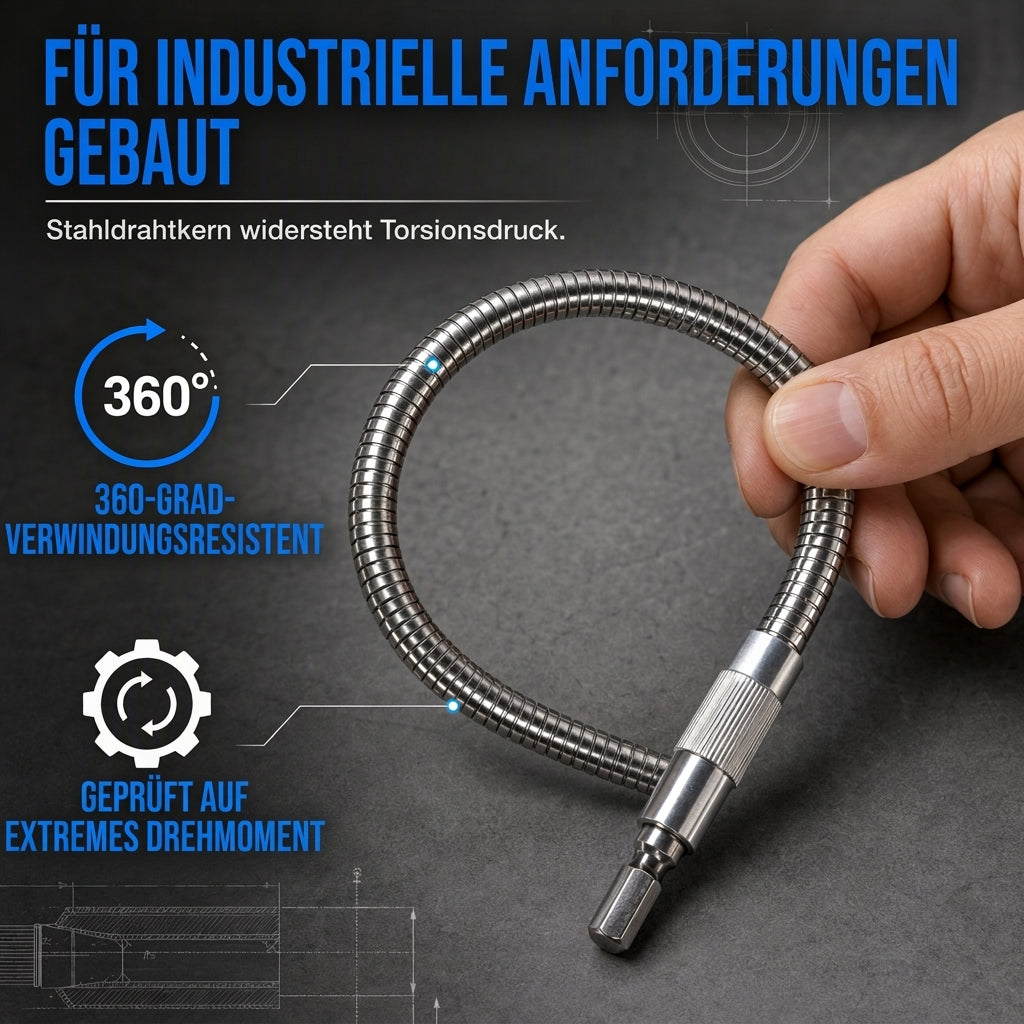 Universelle flexible Metall-Verlängerungswelle für Bohrmaschinen und Schraubendreher, mehrwinkliges Verbindungsstück für Schraubendrehereinsätze